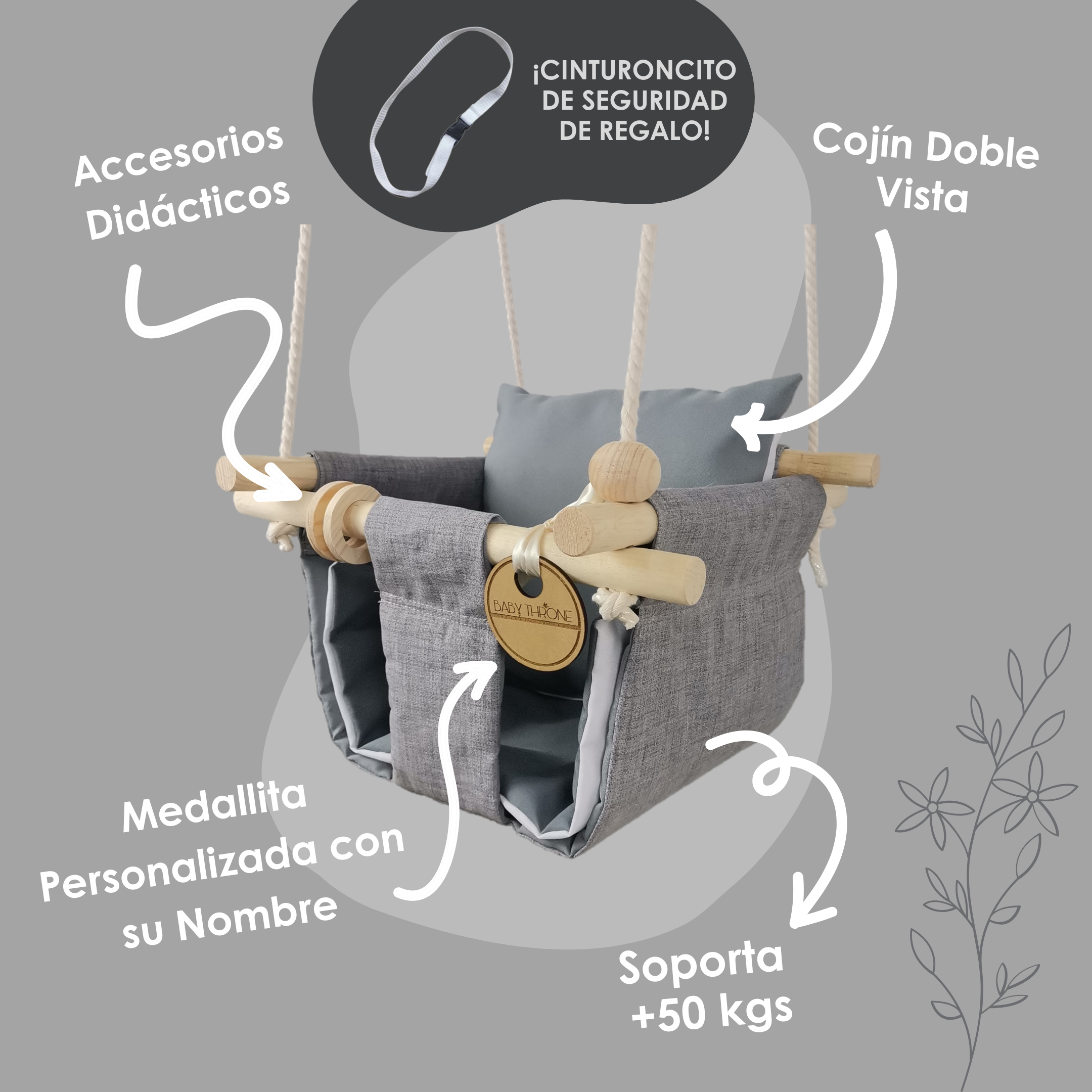 Columpio Gris Neutro 🐘 (PROMO 30%)