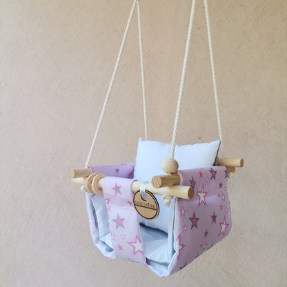 Columpio Estrellitas Rosas 🎀 + Cinturón de Regalo!